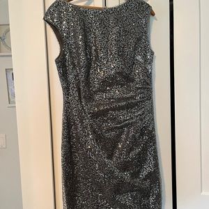 Chaps silver sequin dress